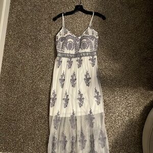 Altard State Dress with embroidered blue flowers